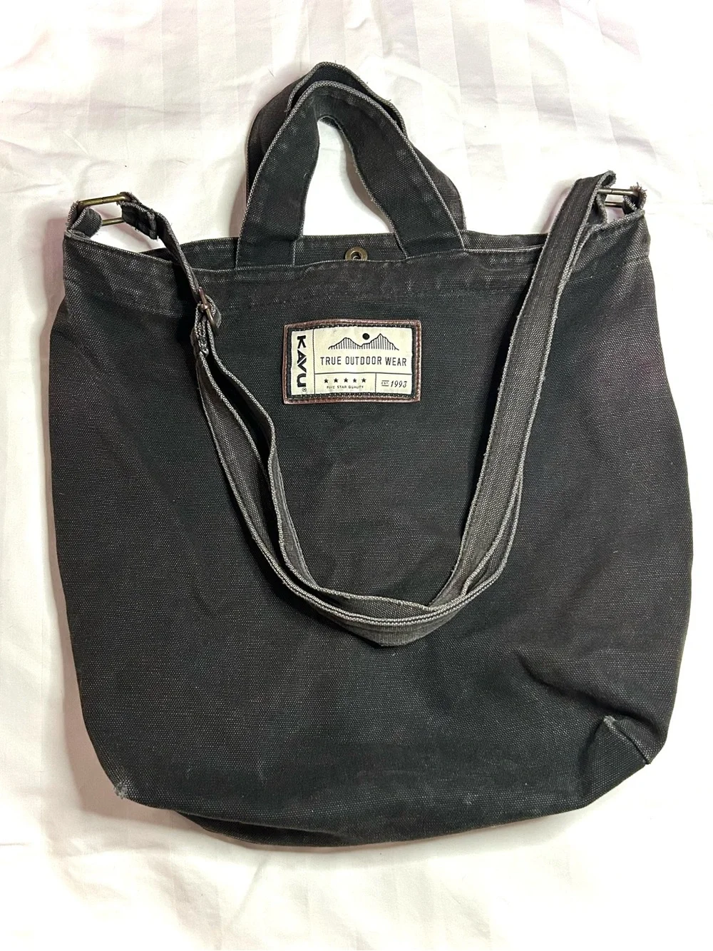 KAVU Black Canvas Tote Bag